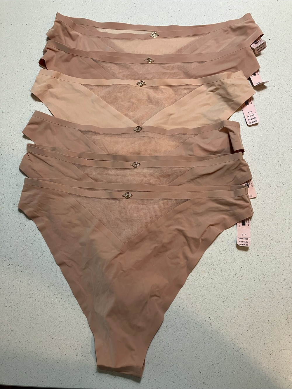 Victoria's Secret Nude & Blush Seamless High-Cut 6 Panty Pack